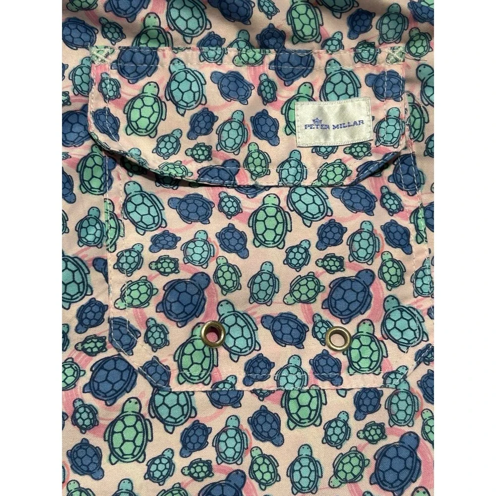 Peter Millar Seaside Collection Shelly Turtle Swim Trunks Men's L 7